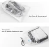 A collage showing two types of storage bags: one with shoes and another with clothes. Produktbild-Vorschau
