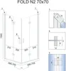 Diagram showing dimensions and assembly points of a shower cabin. Produktbild-Vorschau