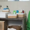 Relaxdays Aufbewahrungskorb 3er Set, Stoffbezug, Bambus, Produktbild-Vorschau 2