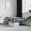 Bettgestell mit Kopf- und Fußteil Metall Weiß 107x203 cm Produktbild-Vorschau 3