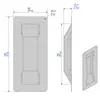 Technical drawings with dimensions of a recessed handle. Produktbild-Vorschau
