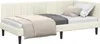 vidaXL Rohový rám postele s čelom krémový 90 cm x 200 cm Náhľad obrázku produktu 1