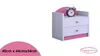 A child's bedside table with two drawers and an alarm clock on top. Anteprima dell’immagine prodotto