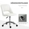 A white office chair is shown with text overlays highlighting its features. Náhled obrázku produktu