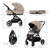 A collage of images showing a stroller in different configurations and with dimensions indicated. Voir les images du produit