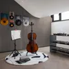 A room with a cello, music stand, records on the wall, and a turntable. Produktbild-Vorschau