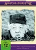A black and white close-up of Margaret Rutherford as Miss Marple, peeking out from behind some foliage. The image is framed by a yellow border and has text overlays. Náhled obrázku produktu