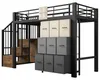Hochbett  90×200 cm Metall Schwarz, platzsparendes Produktbild-Vorschau 11