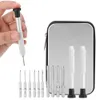A hand holding a precision screwdriver with a set of screwdriver bits and a storage case in the background. Náhľad obrázku produktu