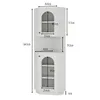 A diagram showing the dimensions of a white corner cabinet. Produktbild-Vorschau