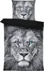 Löwen Bettwäsche 135x200 cm Löwe grau schwarz Tiere Produktbild-Vorschau 1