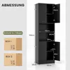 Hochschrank 190cm, freistehender Badschrank, 4 Türen, 2 Produktbild-Vorschau 5