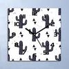 Wanduhr Echt-Glas-Küchenuhr Schwarze Kakteen Quarz Lautlos Produktbild-Vorschau 1