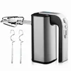 A stainless steel hand mixer with accessories on a white background. Produktbild-Vorschau