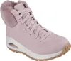 A single pink Skechers sneaker with faux fur trim is shown against a white background. Produktbild-Vorschau