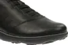 A close-up view of the toe area of a black leather shoe. Produktbild-Vorschau