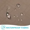 Close-up of a brown fabric surface with water droplets, indicating waterproof properties. Produktbild-Vorschau