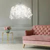 A living room scene with a pink tufted sofa and a decorative pendant lamp. Produktbild-Vorschau