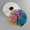 Wanduhr - Rund - Glasuhr - Blumenstrauß Blumen Öl - 30x30cm Produktbild-Vorschau 2