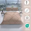 Bettwäsche Baumwolle 155x200 cm Set Beige Streifen Produktbild-Vorschau 4