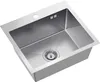 A stainless steel kitchen sink is shown from a high angle on a white background. Produktbild-Vorschau