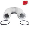 A white flexible dryer vent hose with two metal hose clamps on a white background. Anteprima dell’immagine prodotto