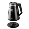 A black glass electric kettle with a digital display and its power base, shown against a white background. Podgląd zdjęcia produktu
