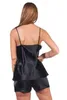 Damen Satin Nachtwäsche Pyjama Set Shorty mit Spitze; Produktbild-Vorschau 6