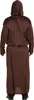 A person wearing a brown monk costume, viewed from the back. Produktbild-Vorschau