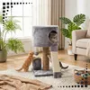 škrabadlo pro kočku kočičí strom domek 3 patra 53 cm šedé Náhled obrázku produktu 5
