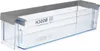 A clear plastic refrigerator door shelf with gray trim. Anteprima dell’immagine prodotto