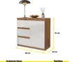 A product image of a sideboard with dimensions indicated. Voir les images du produit
