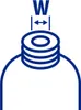 A diagram showing a screw-on cap with a measurement indicator. Podgląd zdjęcia produktu