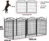 Diagrams and measurements of a black metal dog playpen. Náhled obrázku produktu