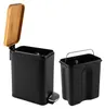 Pedalmülleimer Modern 5 Liter Schwarz Natur Produktbild-Vorschau 3