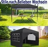 LARS360 Pavillon 3x3m Faltpavillon Wasserdicht Dunkelgrau Produktbild-Vorschau 7