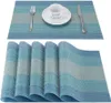 Platzsets Abwischbar Tischsets 6er Set Platzset Blau PVC Produktbild-Vorschau 1