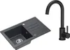 VBChome Spülbecken Granit Schwarz mit Armatur 70 x 44 cm Produktbild-Vorschau 1