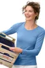 Langärmeliges Baumwoll-T-Shirt für Damen, 95% Baumwolle, 5% Produktbild-Vorschau 1