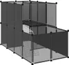 vidaXL Klec pro malá zvířata černá 142x74x93 cm PP a ocel Náhled obrázku produktu 1