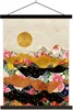 MuchoWow® Textilposter Blumen - Gold - Marmor 60x80 cm mit Produktbild-Vorschau 1