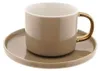Elegante Porzellan-Kaffeetassen 200ml mit goldenem Henkel Produktbild-Vorschau 2