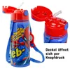 Kinder Trinkflasche Spiderman 600ml Blau Tragegurt Alu Produktbild-Vorschau 3