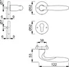 Technical drawing with dimensions of a door handle set. Anteprima dell’immagine prodotto
