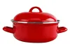 Bemus Emaille Bratentopf 20 cm, rot glänzend / Kochtopf Produktbild-Vorschau 2