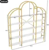 MODFU Vitrine Ouverte avec Cadre en Métal Doré et 5 Niveaux Voir les images du produit 4