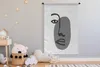 MuchoWow® Wandteppich Wandbehang Gesicht - Strichzeichnung Produktbild-Vorschau 3