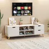 Tv-Schrank Weiss Stehend Tv-Kommode Skandinavisch 140 Cm Produktbild-Vorschau 6