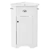 A white corner bathroom cabinet with a drawer and a door. Náhled obrázku produktu