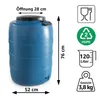 Plasteo 120 L Weithalsfass Lebensmittelecht HDPE Produktbild-Vorschau 2